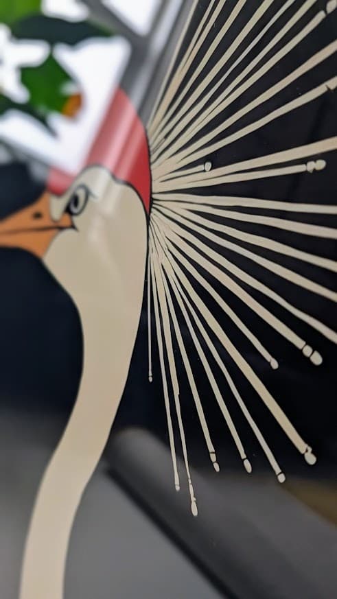 Close-up showing fine line detail in the print